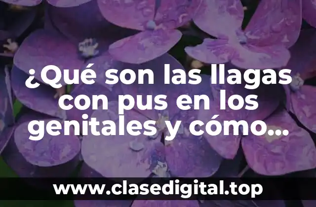 ¿Qué son las llagas con pus en los genitales y cómo tratarlas?