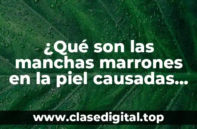 ¿Qué son las manchas marrones en la piel causadas por hongos?