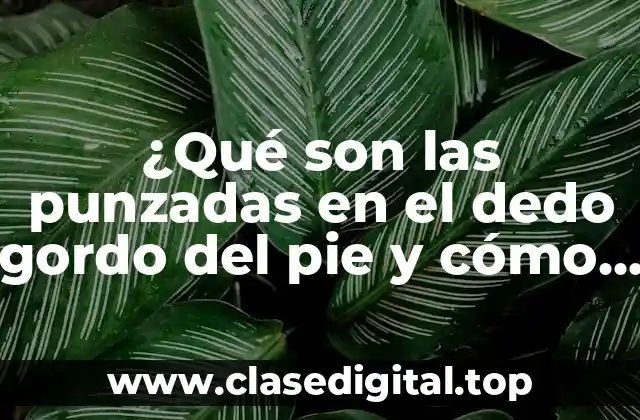 ¿Qué son las punzadas en el dedo gordo del pie y cómo tratarlas? (Keyword optimized title, 65