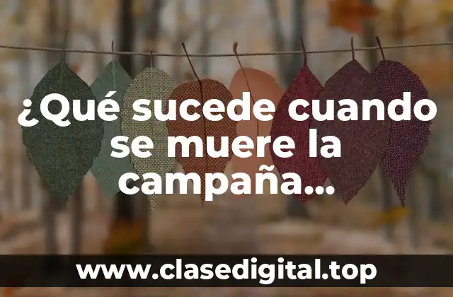 ¿Qué sucede cuando se muere la campaña publicitaria?