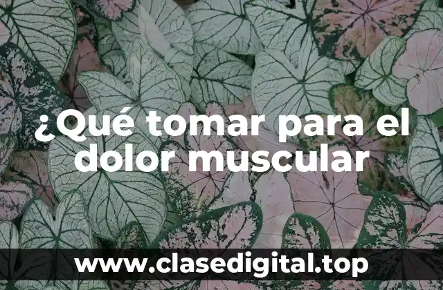 ¿Qué tomar para el dolor muscular