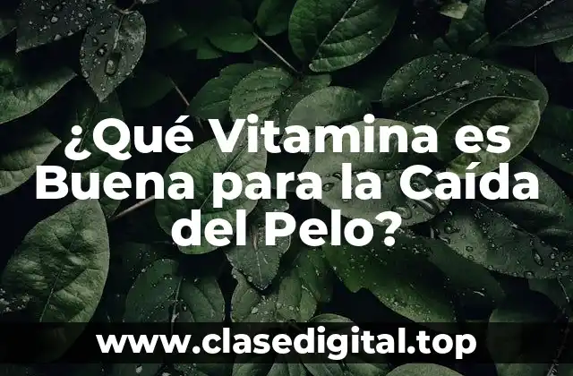 ¿Qué Vitamina es Buena para la Caída del Pelo?