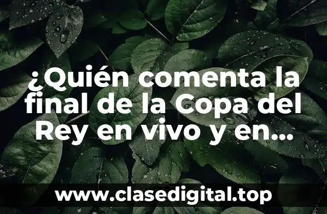 ¿Quién comenta la final de la Copa del Rey en vivo y en directo?