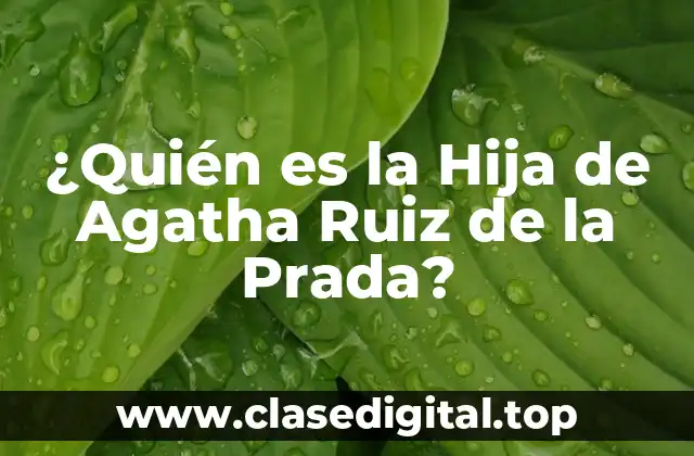 ¿Quién es la Hija de Agatha Ruiz de la Prada?