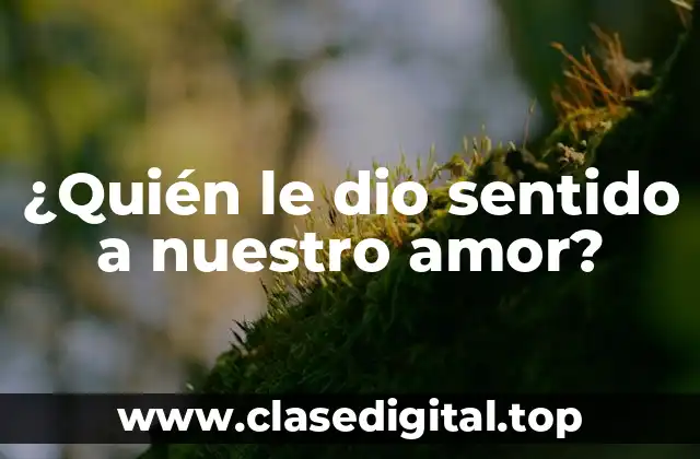 Orígenes de la frase Quién le dio sentido a nuestro amor