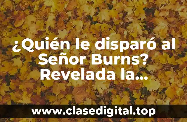 ¿Quién le disparó al Señor Burns? Revelada la Identidad del Asesino