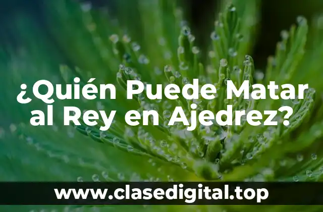 ¿Quién Puede Matar al Rey en Ajedrez?