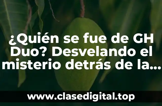 ¿Quién se fue de GH Duo? Desvelando el misterio detrás de la salida de los concursantes