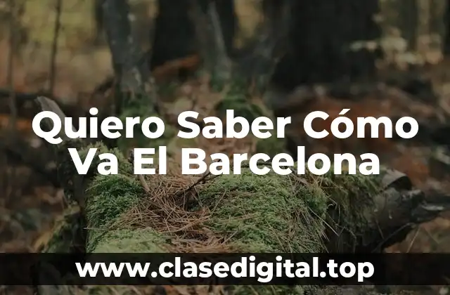 Quiero Saber Cómo Va El Barcelona