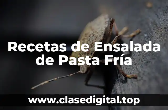 ¿Qué es una Ensalada de Pasta Fría y Cómo se Prepara?