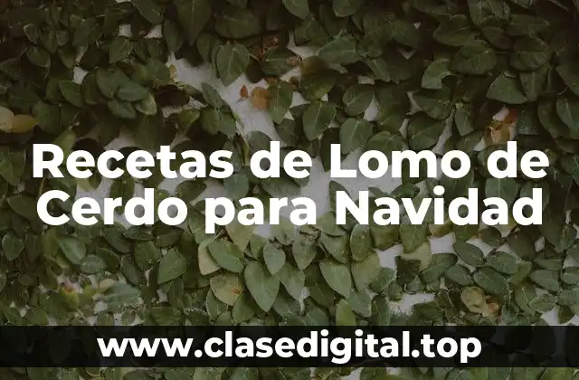 Recetas de Lomo de Cerdo para Navidad