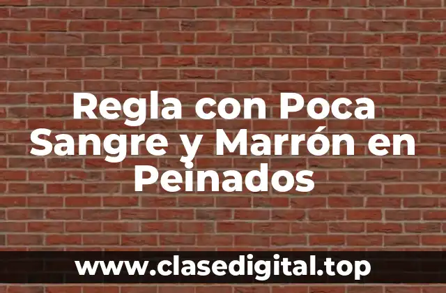 Regla con Poca Sangre y Marrón en Peinados