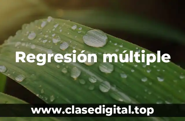 Regresión múltiple