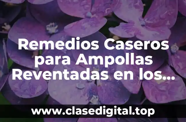 Remedios Caseros para Ampollas Reventadas en los Pies