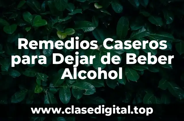 Remedios Caseros para Dejar de Beber Alcohol