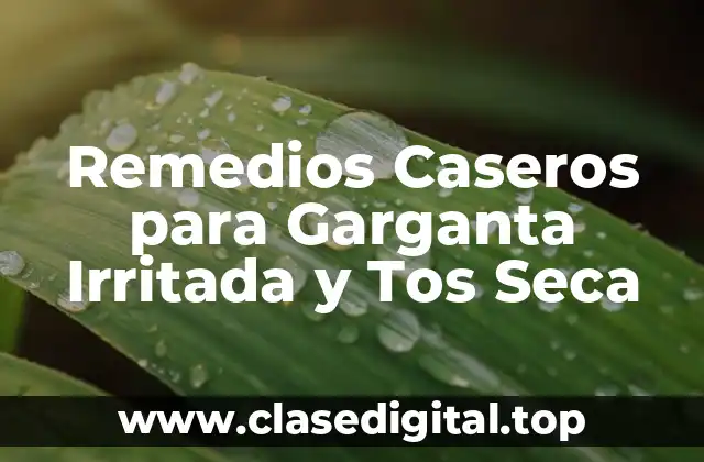 Remedios Caseros para Garganta Irritada y Tos Seca