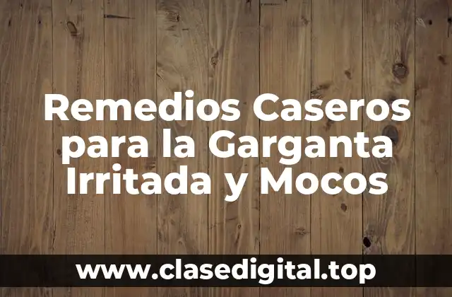 Remedios Caseros para la Garganta Irritada y Mocos