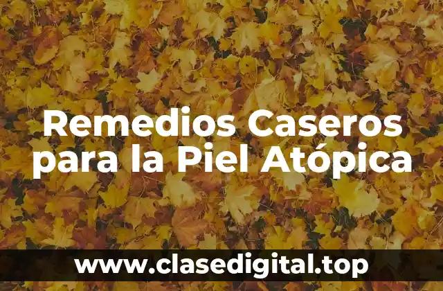 Remedios Caseros para la Piel Atópica
