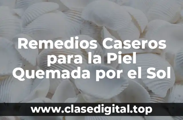 Remedios Caseros para la Piel Quemada por el Sol