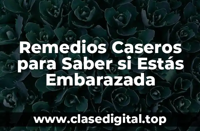 Remedios Caseros para Saber si Estás Embarazada