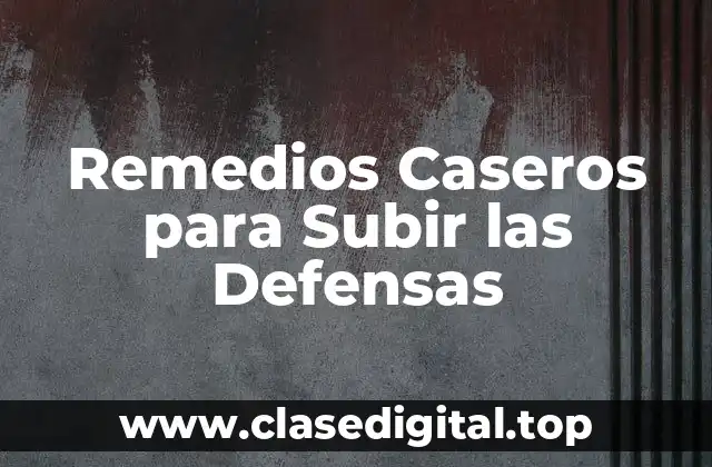 Remedios Caseros para Subir las Defensas
