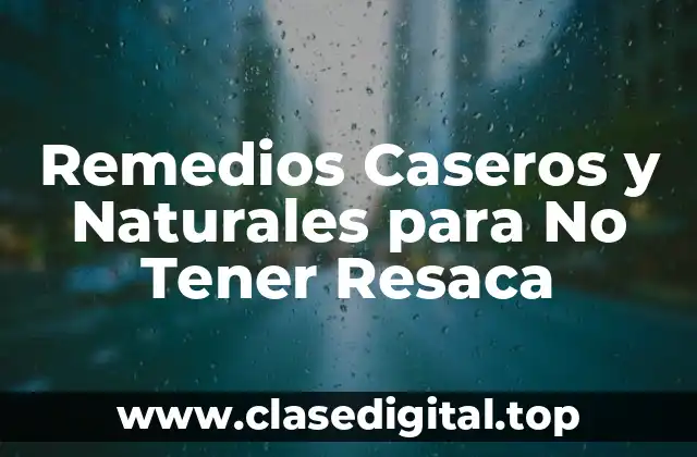 Remedios Caseros y Naturales para No Tener Resaca