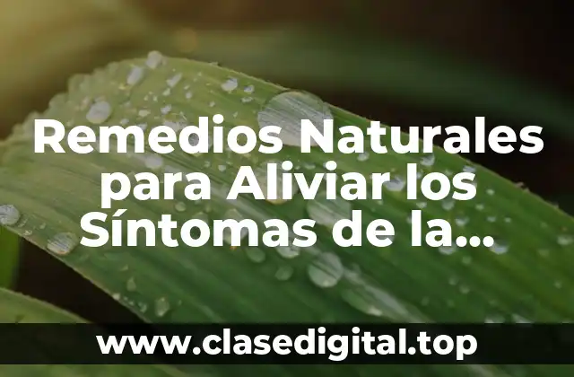 Remedios Naturales para Aliviar los Síntomas de la Menopausia