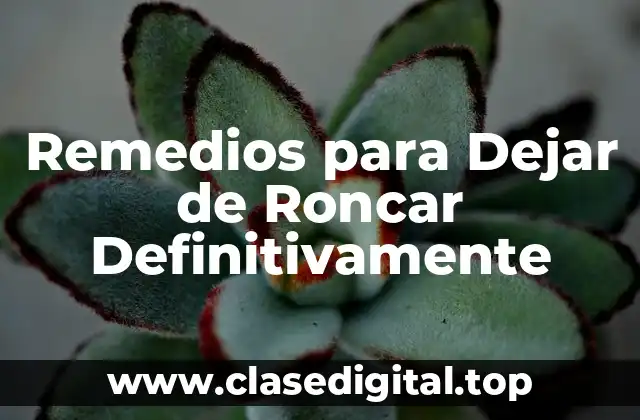 Remedios para Dejar de Roncar Definitivamente