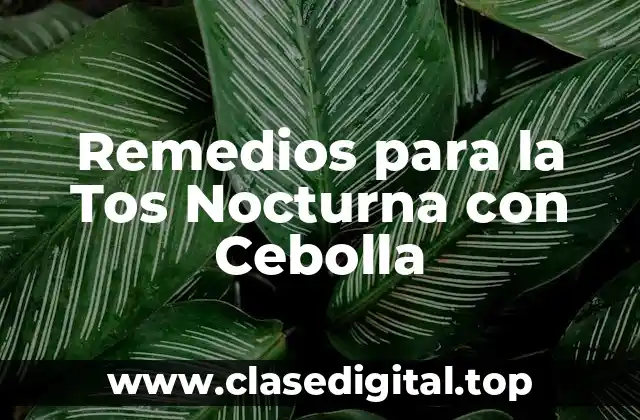 Remedios para la Tos Nocturna con Cebolla