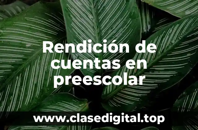 Rendición de cuentas en preescolar