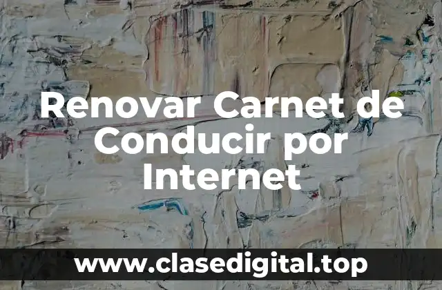 Renovar Carnet de Conducir por Internet