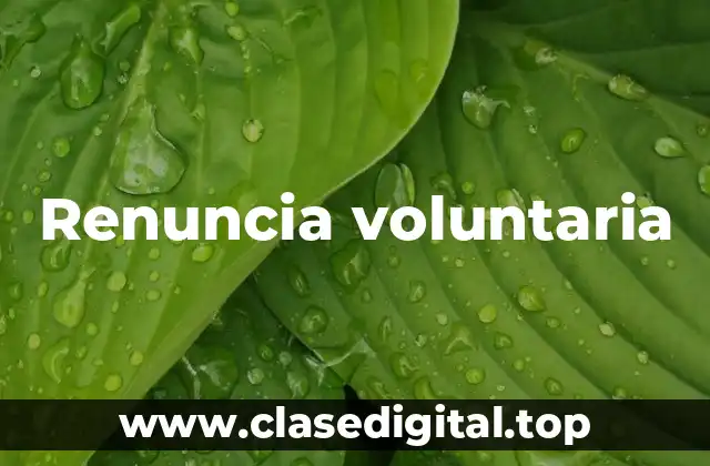 Renuncia voluntaria