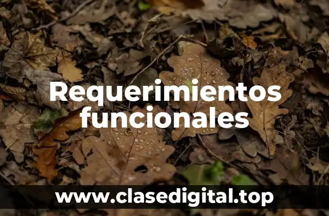 Requerimientos funcionales