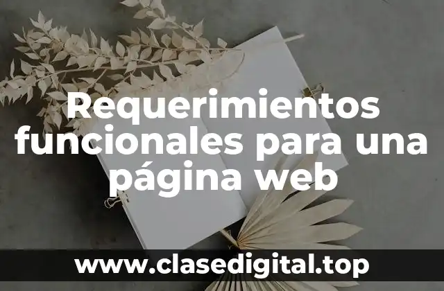 Requerimientos funcionales para una página web