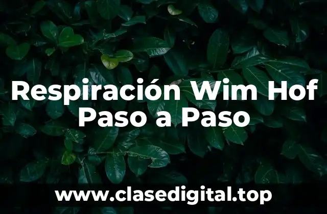 Respiración Wim Hof Paso a Paso