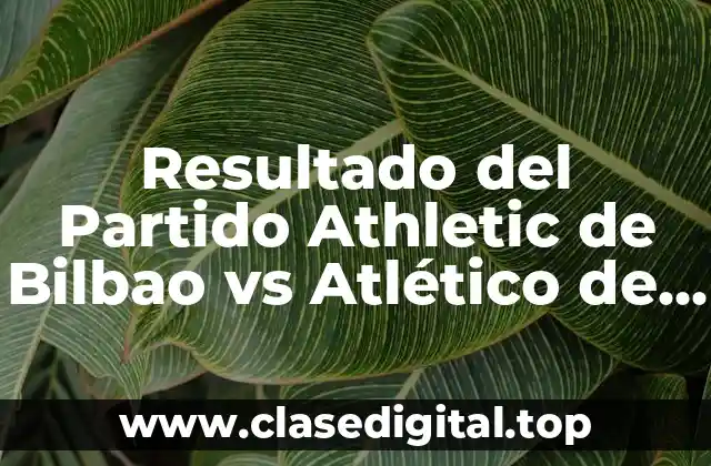 Resultado del Partido Athletic de Bilbao vs Atlético de Madrid en Vivo
