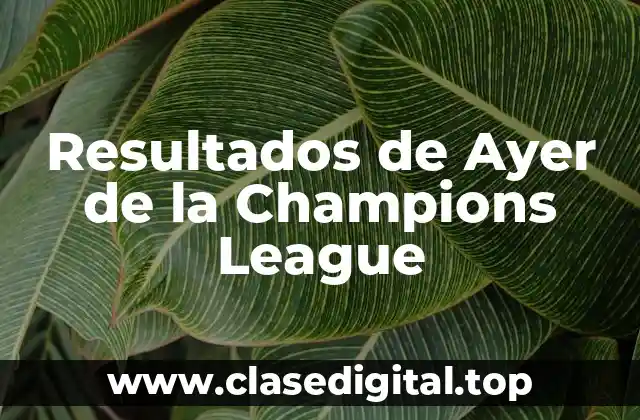 Resultados de Ayer de la Champions League