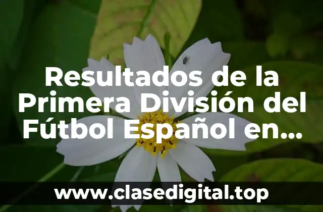 Resultados de la Primera División del Fútbol Español en Vivo