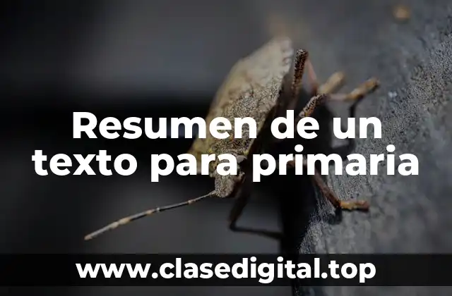 Resumen de un texto para primaria