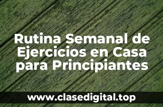 Rutina Semanal de Ejercicios en Casa para Principiantes