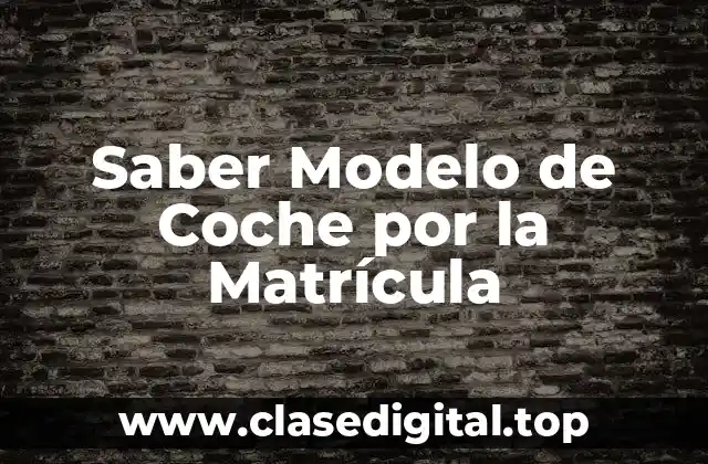 Saber Modelo de Coche por la Matrícula