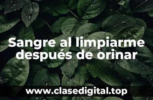 ¿Cuál es la causa más común de sangre al limpiarme después de orinar?