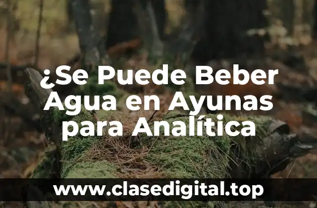 ¿Se Puede Beber Agua en Ayunas para Analítica