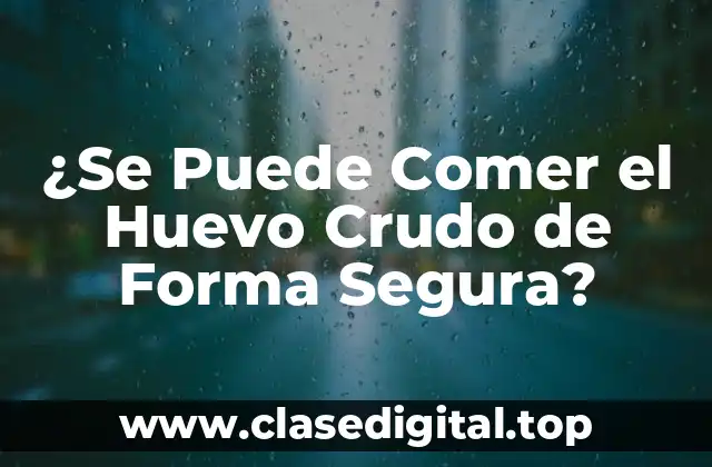 ¿Se Puede Comer el Huevo Crudo de Forma Segura?