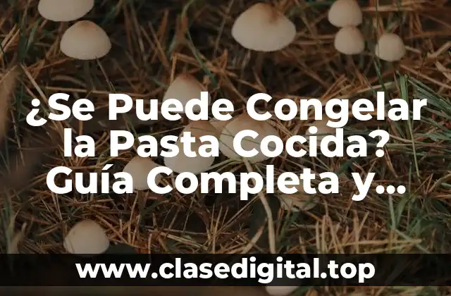 Ventajas de Congelar la Pasta Cocida