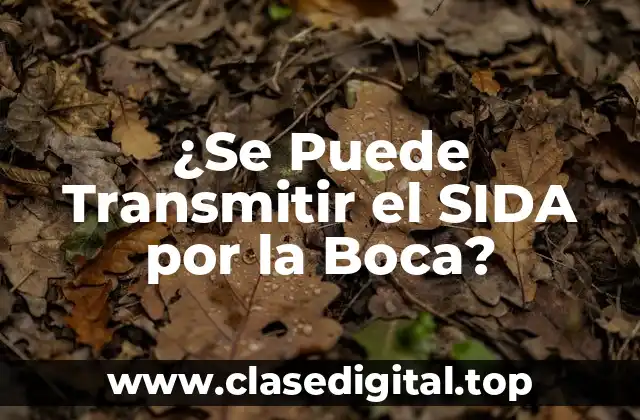 ¿Se Puede Transmitir el SIDA por la Boca?