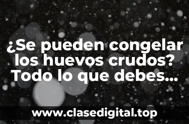 ¿Se pueden congelar los huevos crudos? Todo lo que debes saber