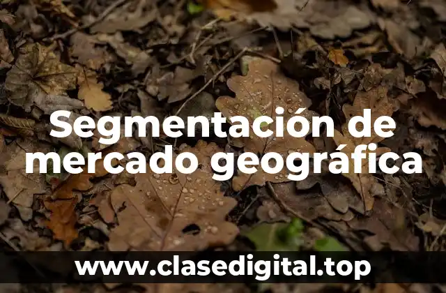 Segmentación de mercado geográfica