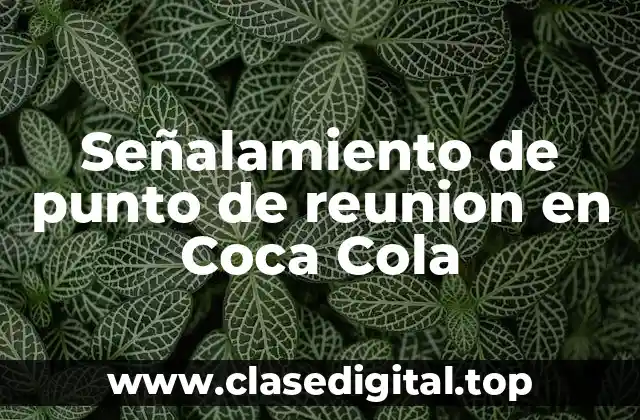 Señalamiento de punto de reunion en Coca Cola