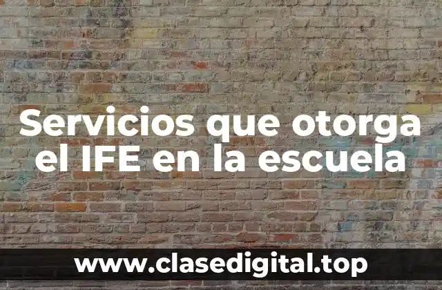Servicios que otorga el IFE en la escuela